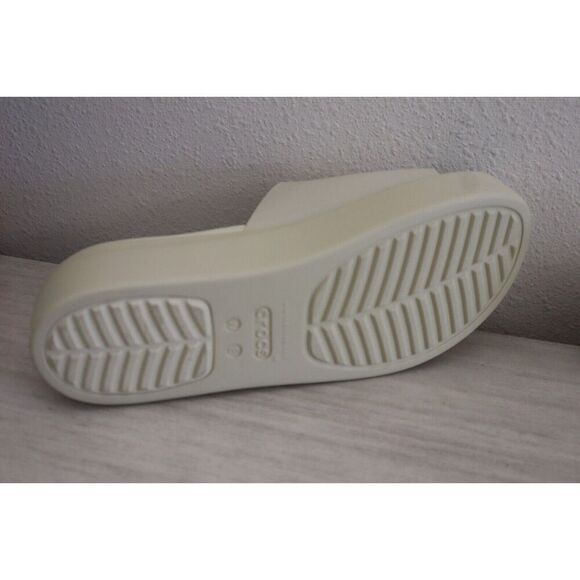 Crocs 208728-2Y2 Women's Sz 8 Bone/Beige Brooklyn Low Wedge Slide Sandals - Picture 4 of 7